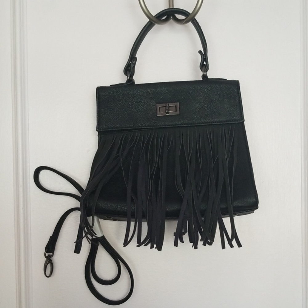 Madden Girl Blck Fringe Purse